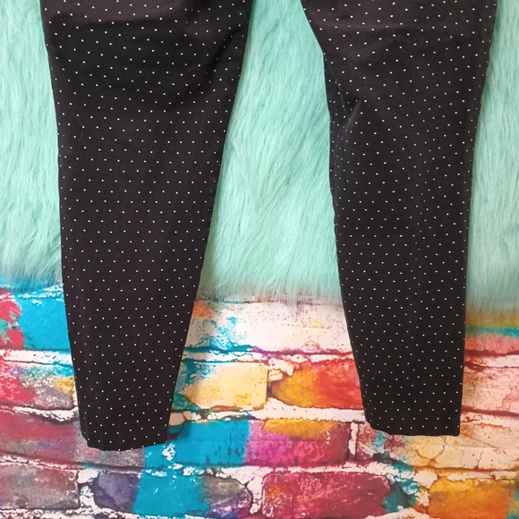 Talbots Black and White Polka Dot Stretchy Skinny Cropped Ankle Pants Size 8 - Picture 9 of 11